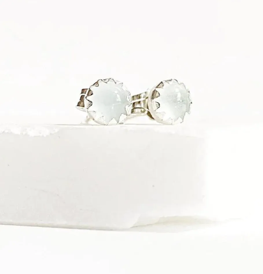 Birthstone Studs, Silver Studs, Genuine Gemstone Studs, birthday Gifts