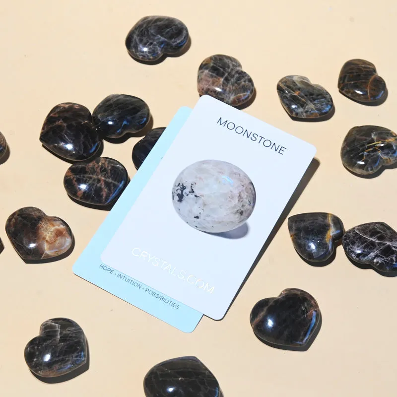 Black Moonstone Heart