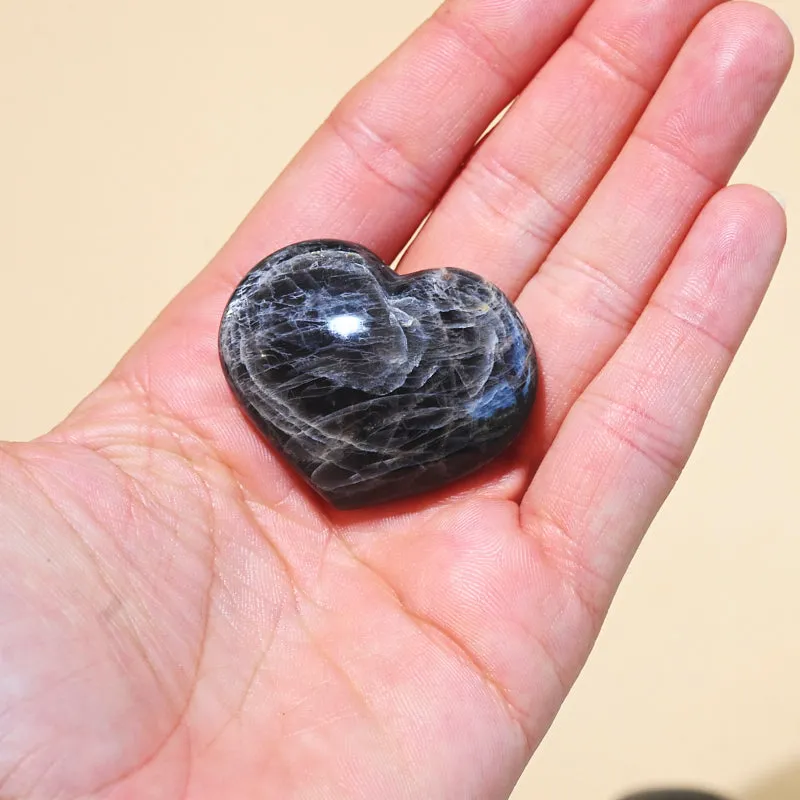 Black Moonstone Heart