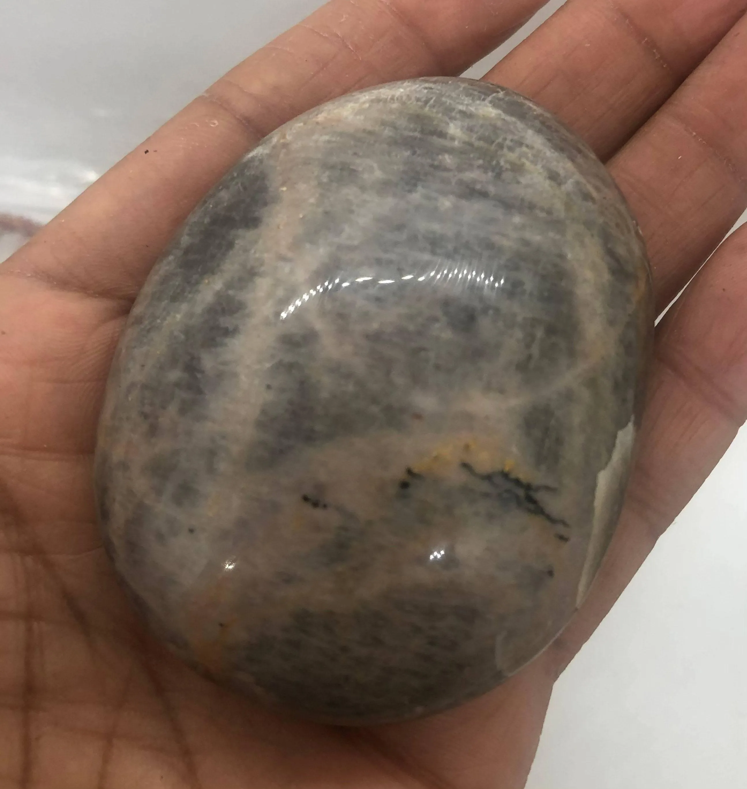 Black Moonstone Palm Stone 2 1/2-3 Inch