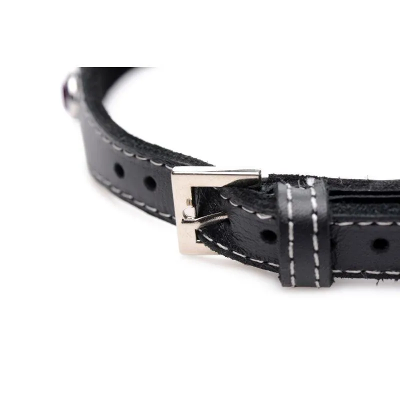 Bling Vixen Leather Choker w Clear Rhinestones