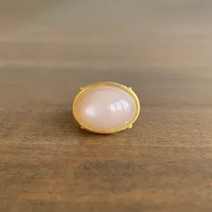 Blush Moonstone Cabochon Cage Set Ring