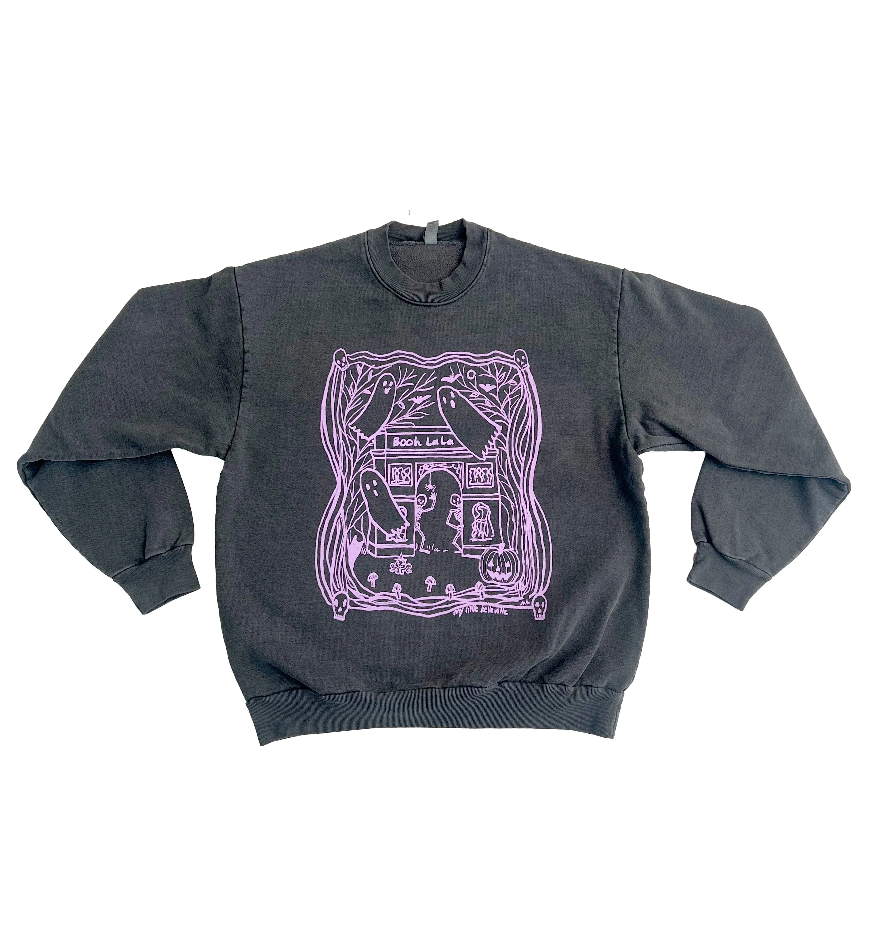 Booh La La Sweatshirt | Lavender Screen-printed | 100% cotton