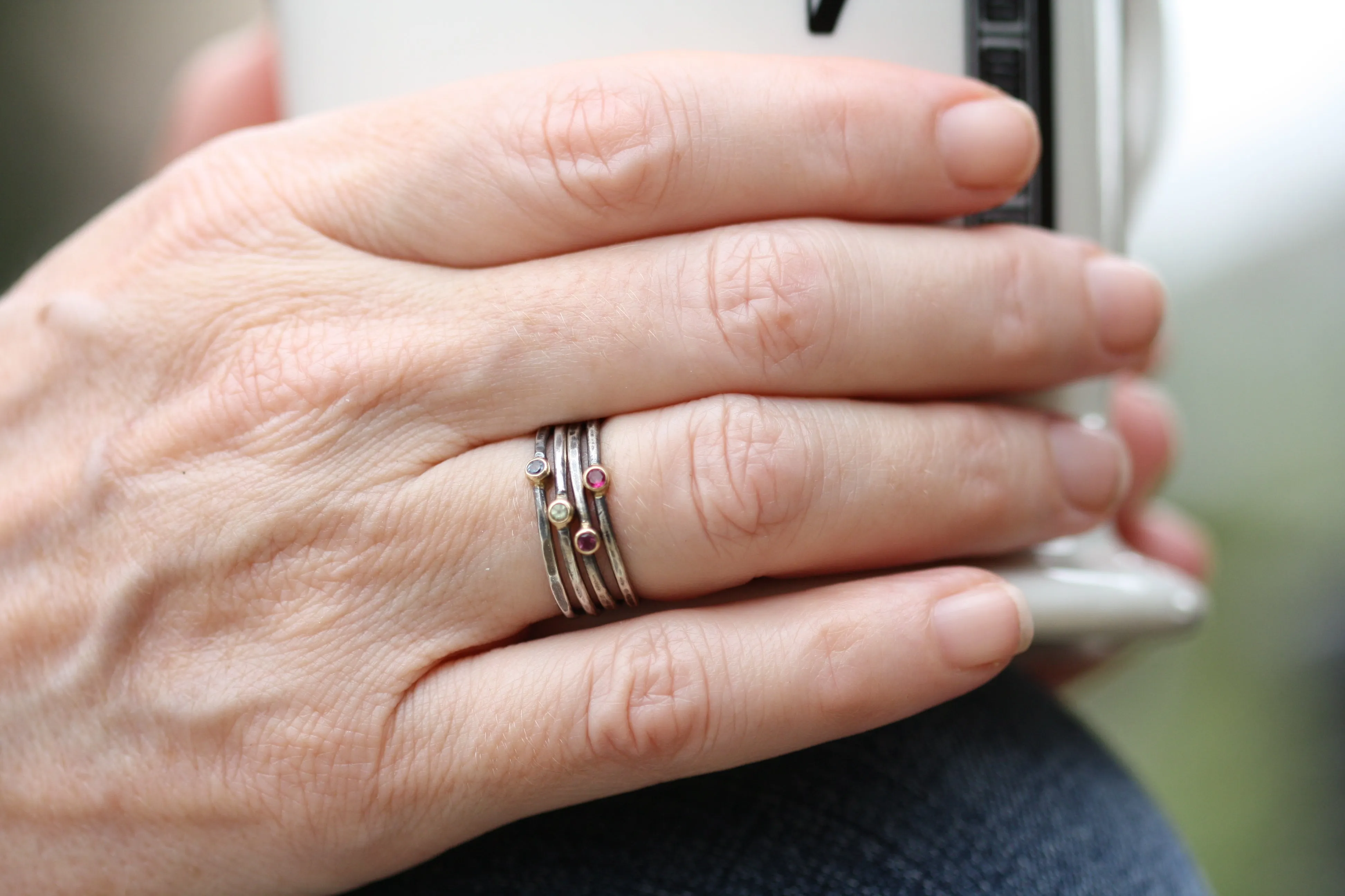 Bound by Love Gemstone Stacking Ring Set