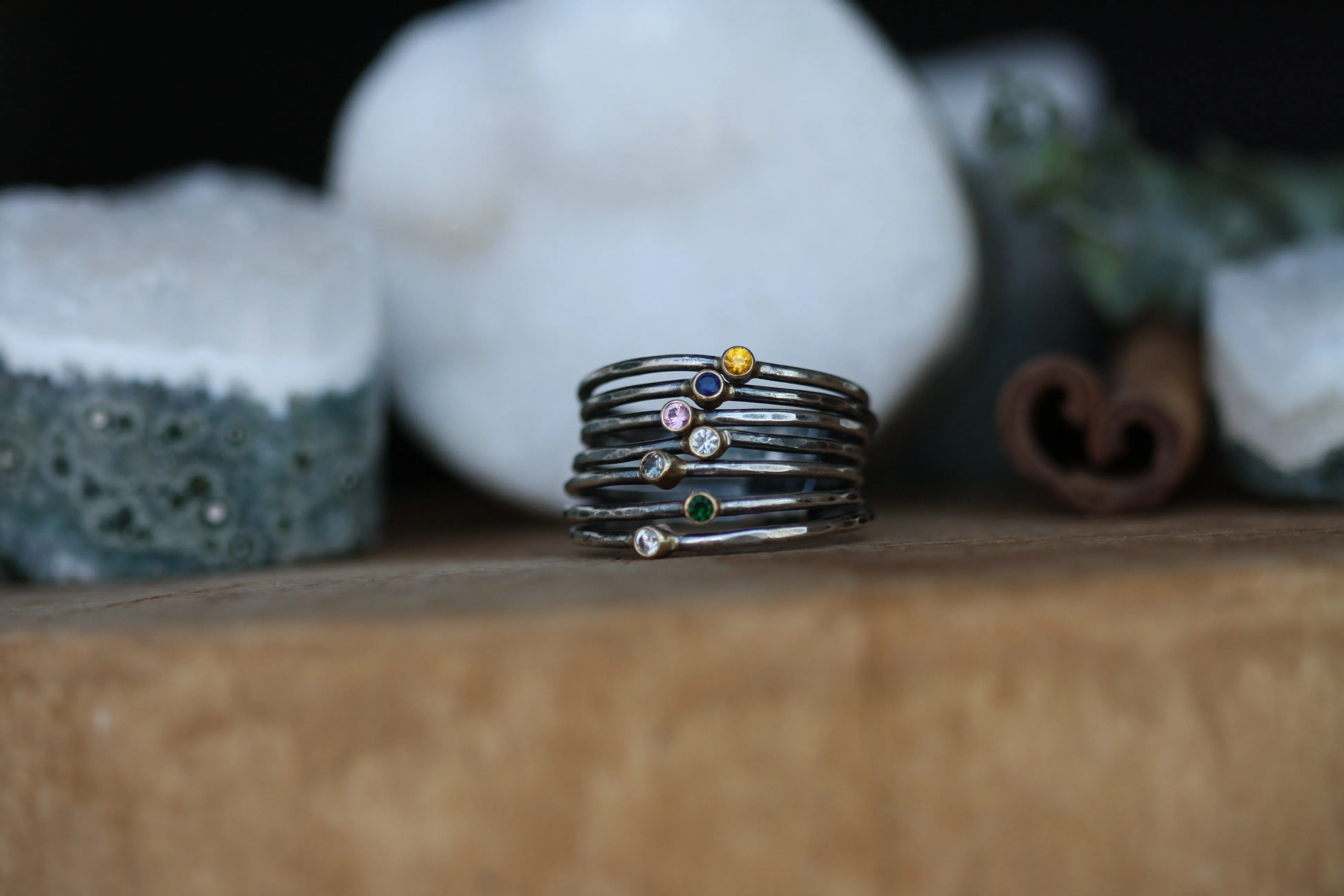 Bound by Love Gemstone Stacking Ring Set