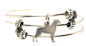 Boxer Silhouette Triple Style Expandable Bangle Bracelet