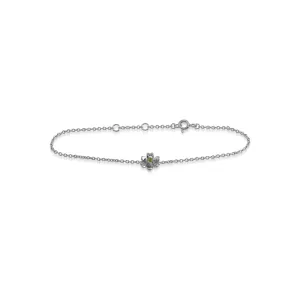 Bracelet Floral Argent 925 Péridot rond