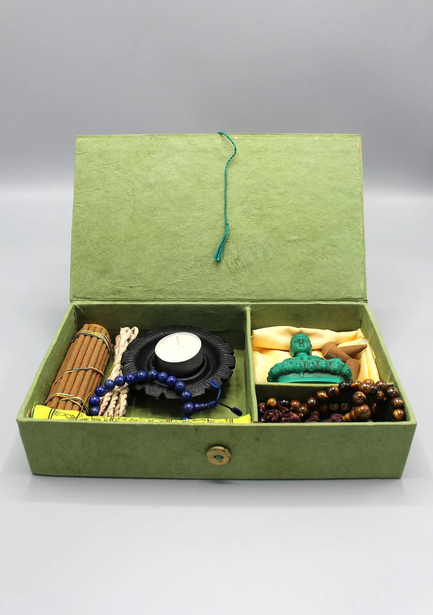 Buddha Statue, Incense and Prayer Flags Zen Gift Box