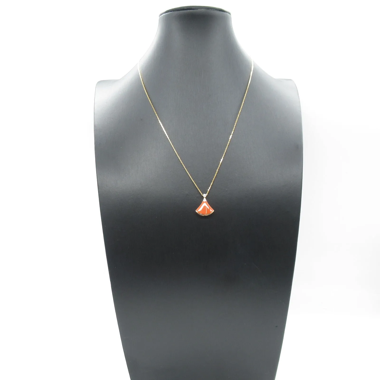 Bvlgari Diva Dream Coral Diamond Necklace K18 YG