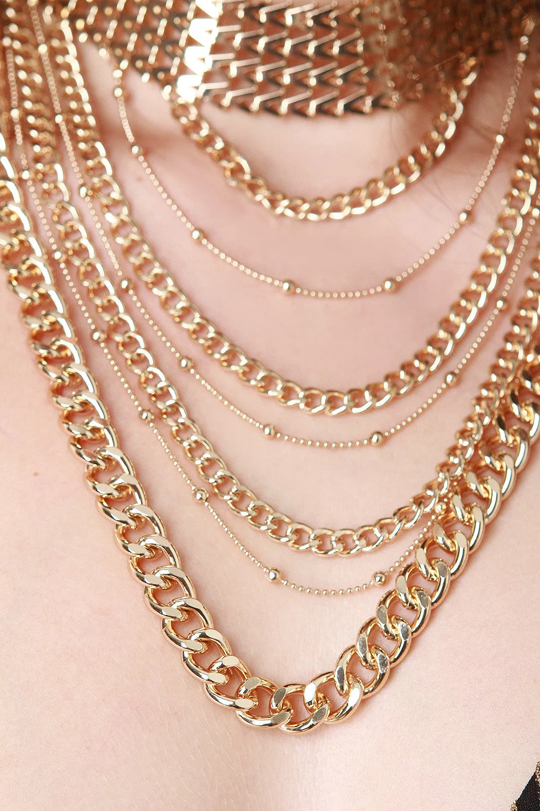 Chain Chain Chain Layered Choker Set