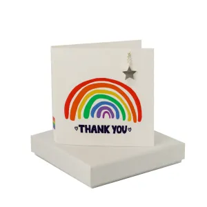 Coral And Mint Rainbow Thank You Card - Star Necklace