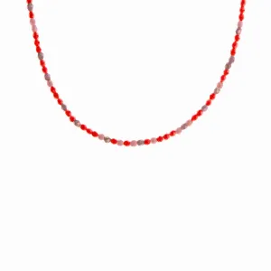 Coral Mix Glass Beaded Necklace - SISTER x KAMAYKO