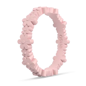 Daisy Stackable Silicone Ring - Pink Sand