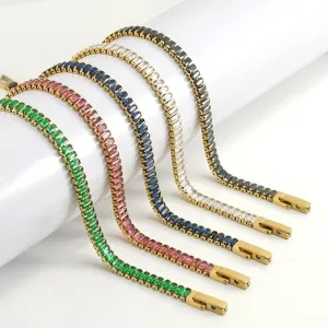 Dazzling Gold-Plated Gemstone Bracelet for Unique Elegance