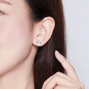 Dazzling Mystical Unicorn Moonstone Stud Earrings