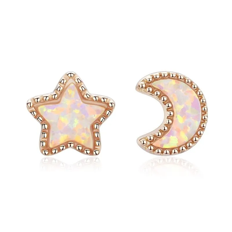 Dazzling Mystical Unicorn Moonstone Stud Earrings