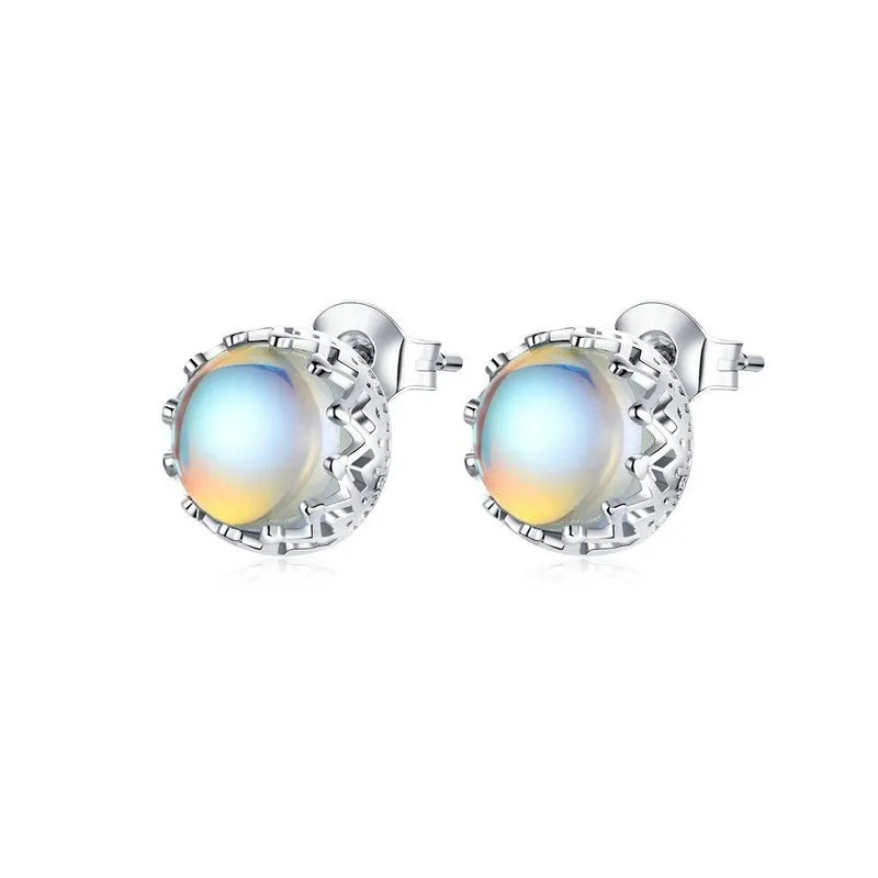 Dazzling Mystical Unicorn Moonstone Stud Earrings