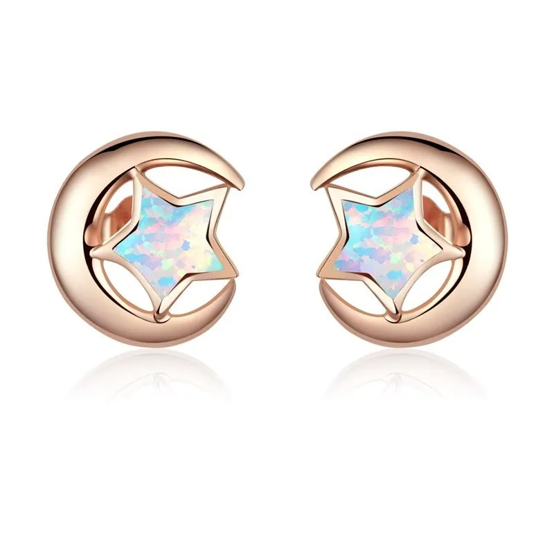 Dazzling Mystical Unicorn Moonstone Stud Earrings