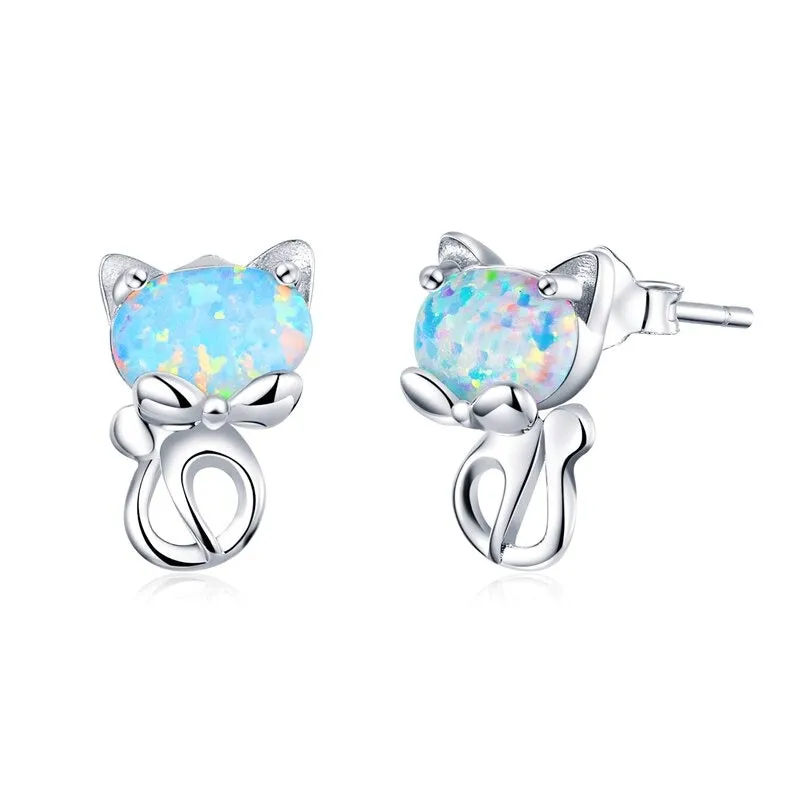 Dazzling Mystical Unicorn Moonstone Stud Earrings