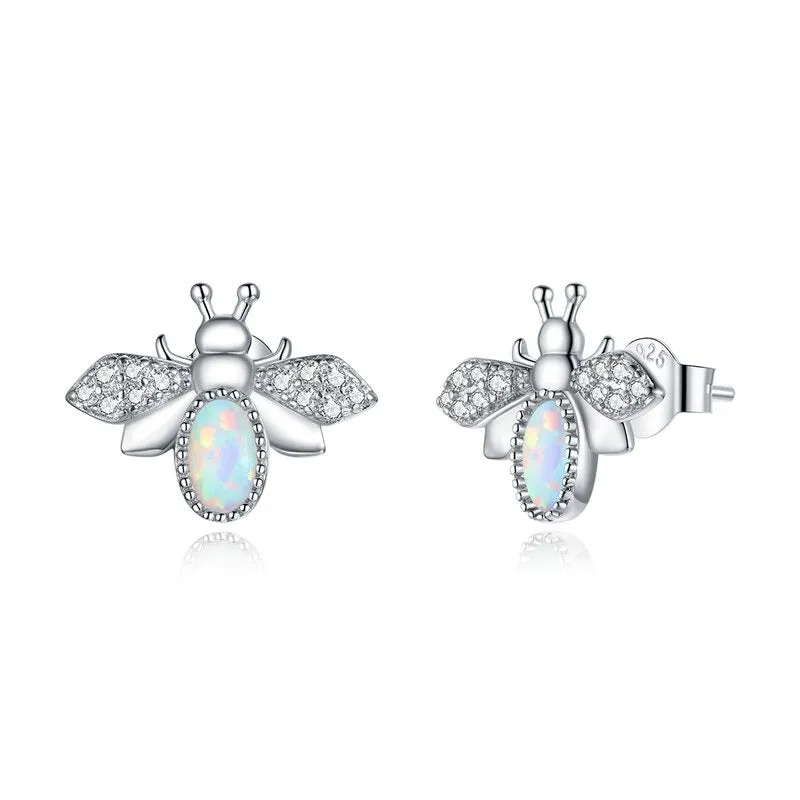 Dazzling Mystical Unicorn Moonstone Stud Earrings