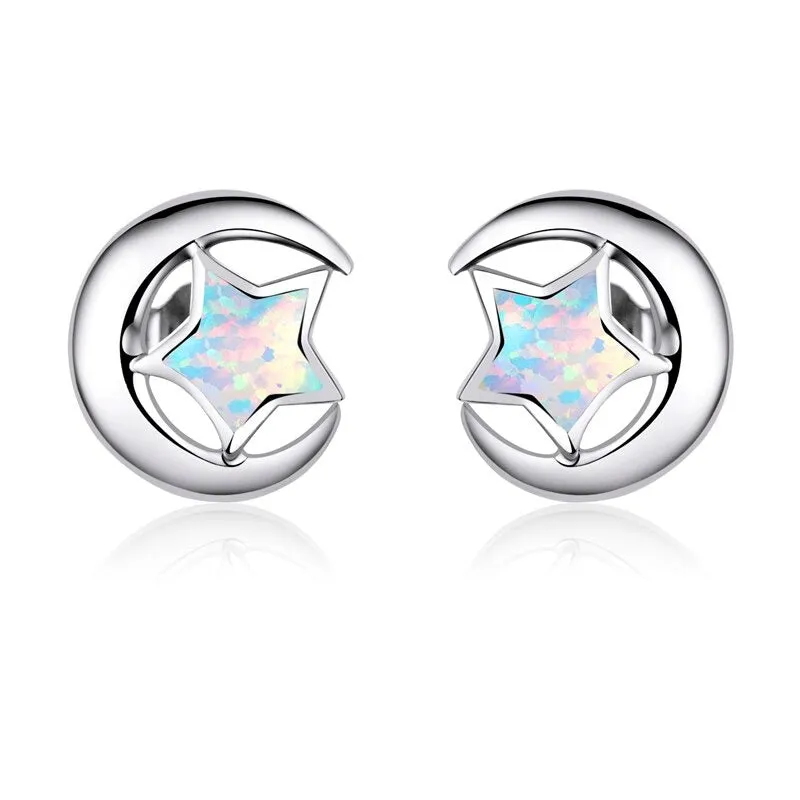 Dazzling Mystical Unicorn Moonstone Stud Earrings