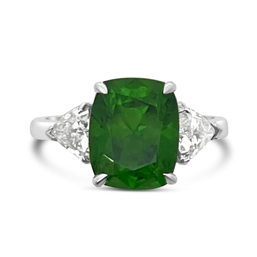 Demantoid Garnet & Diamond Ring