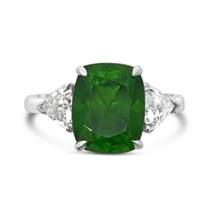 Demantoid Garnet & Diamond Ring