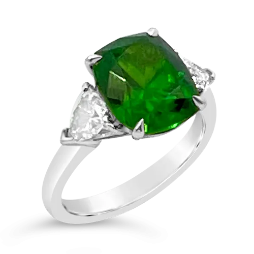 Demantoid Garnet & Diamond Ring