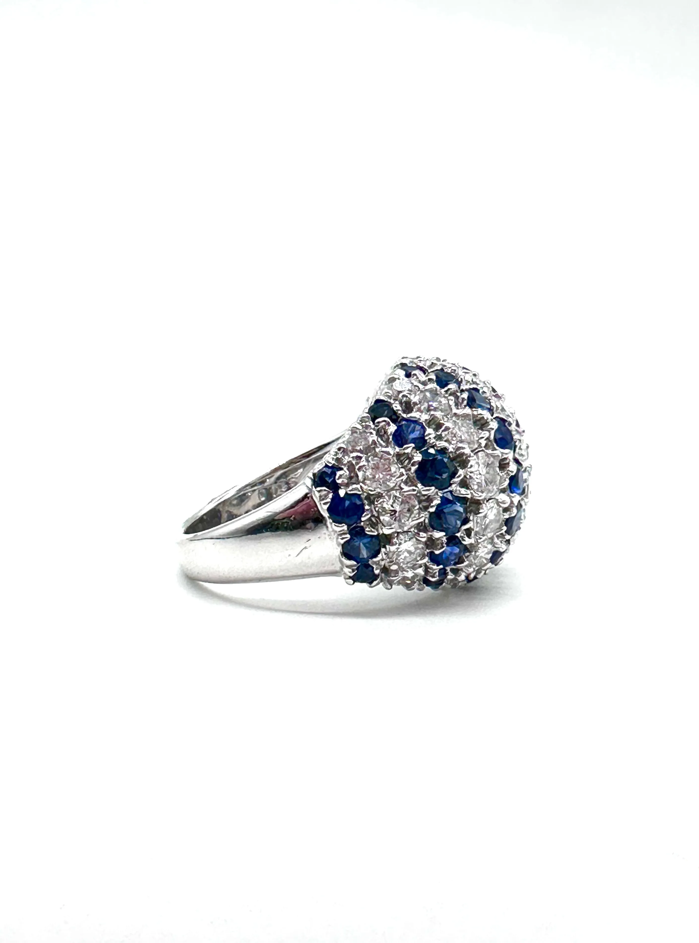 Diamond and Sapphire Dome Ring