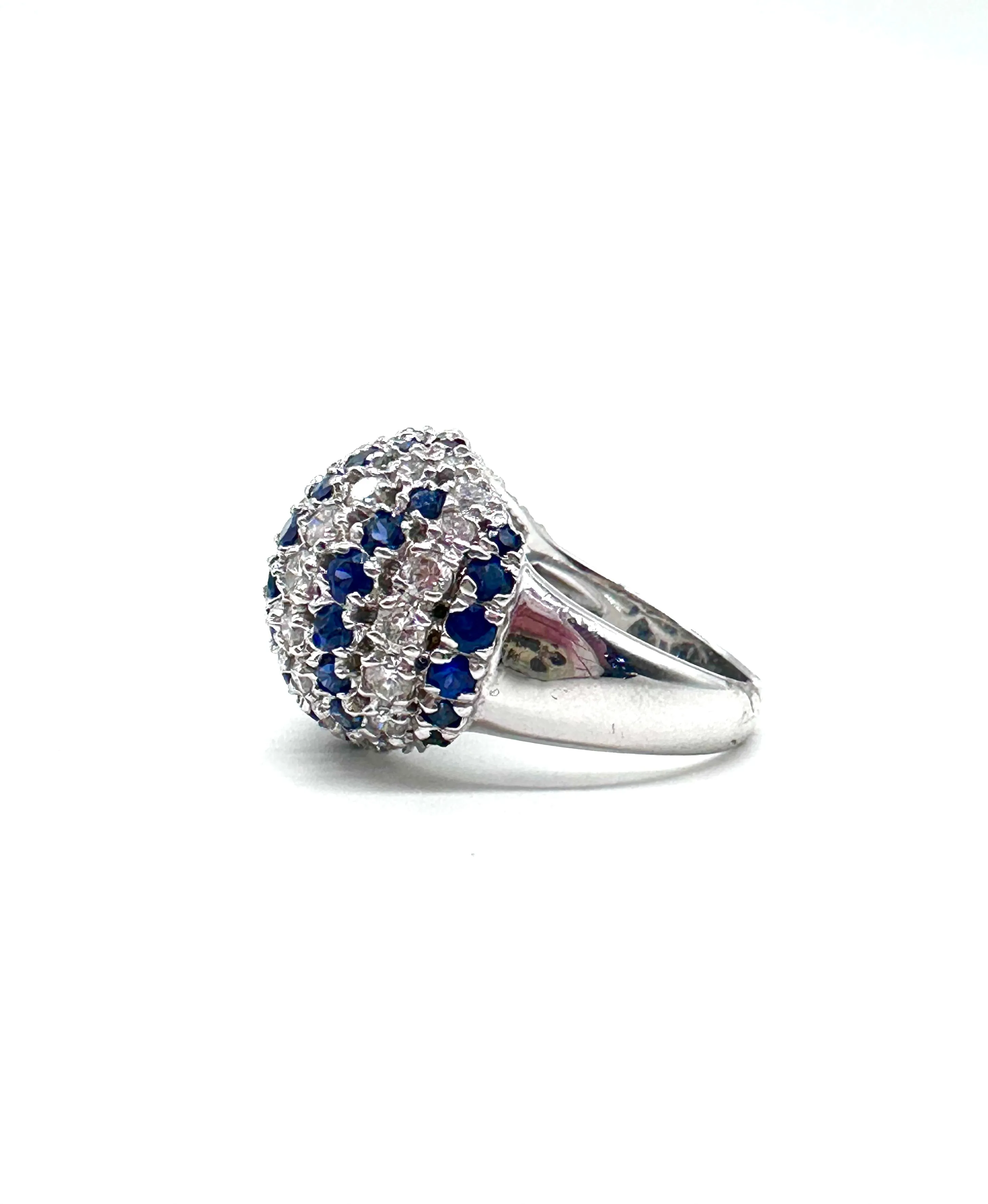 Diamond and Sapphire Dome Ring