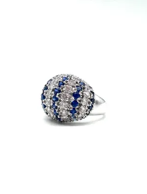 Diamond and Sapphire Dome Ring