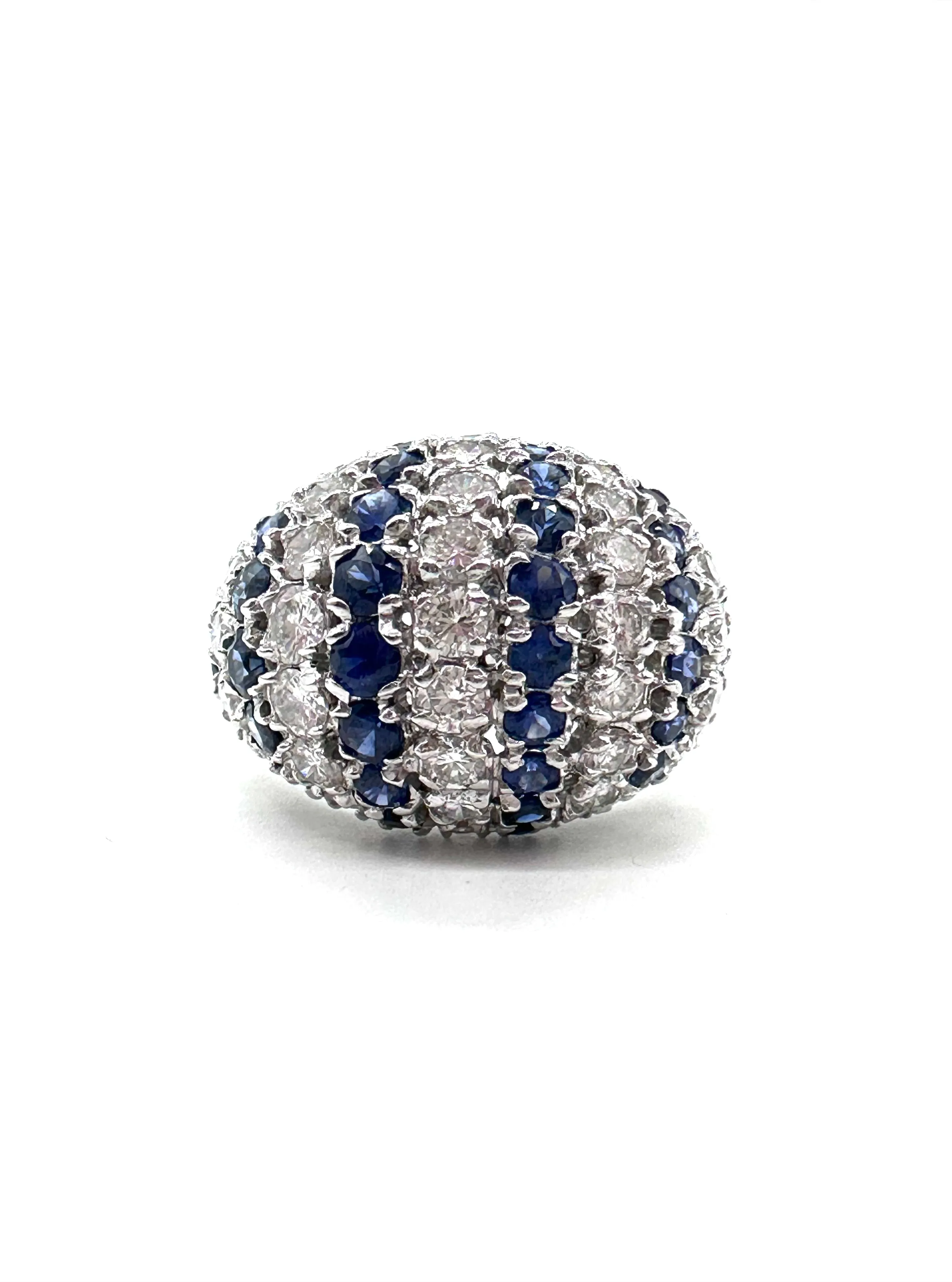 Diamond and Sapphire Dome Ring