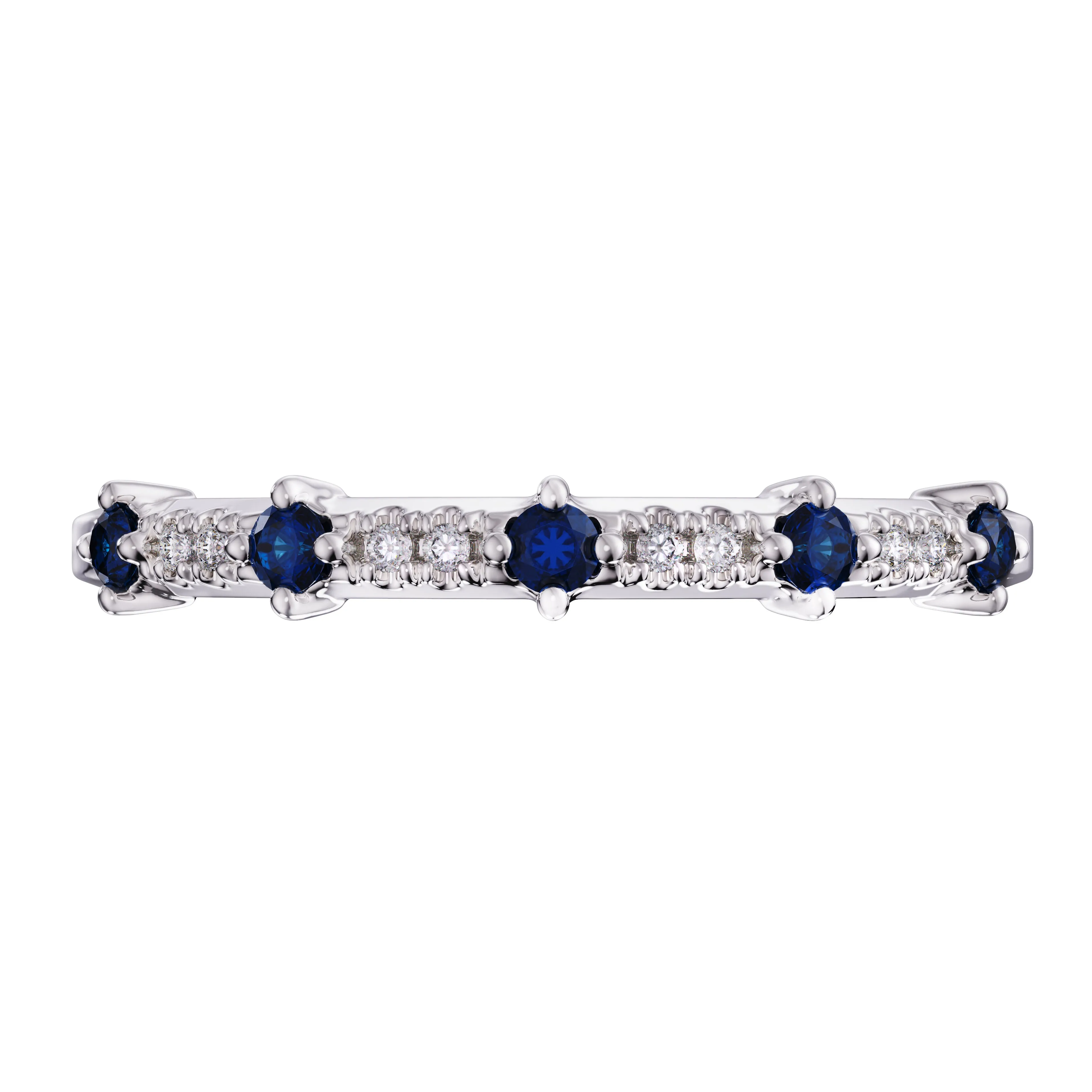 Diamond and Sapphire Stackable Wedding Band