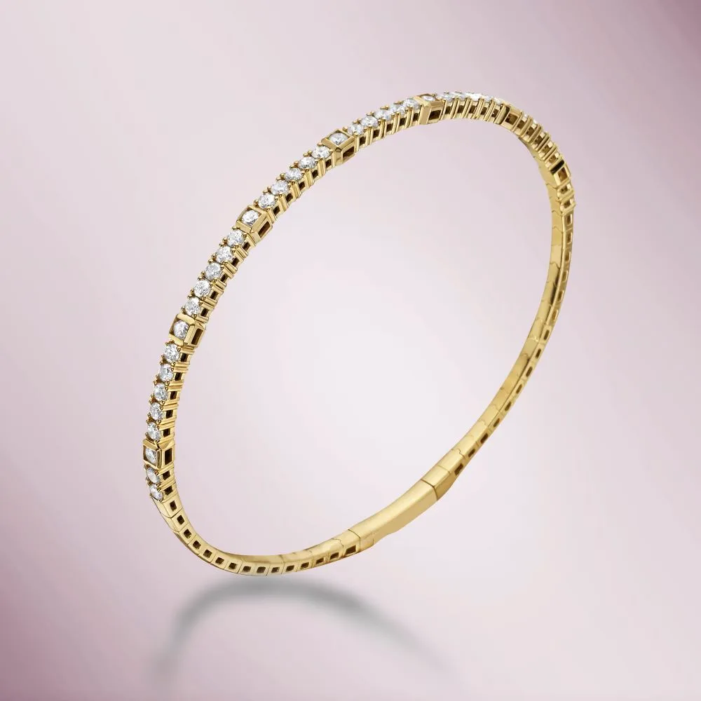 Diamond Flexible Bangle Bracelet (1.35 ct.) in 14K Gold