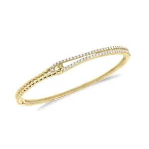 Diamond Linked Rope Bangle Bracelet