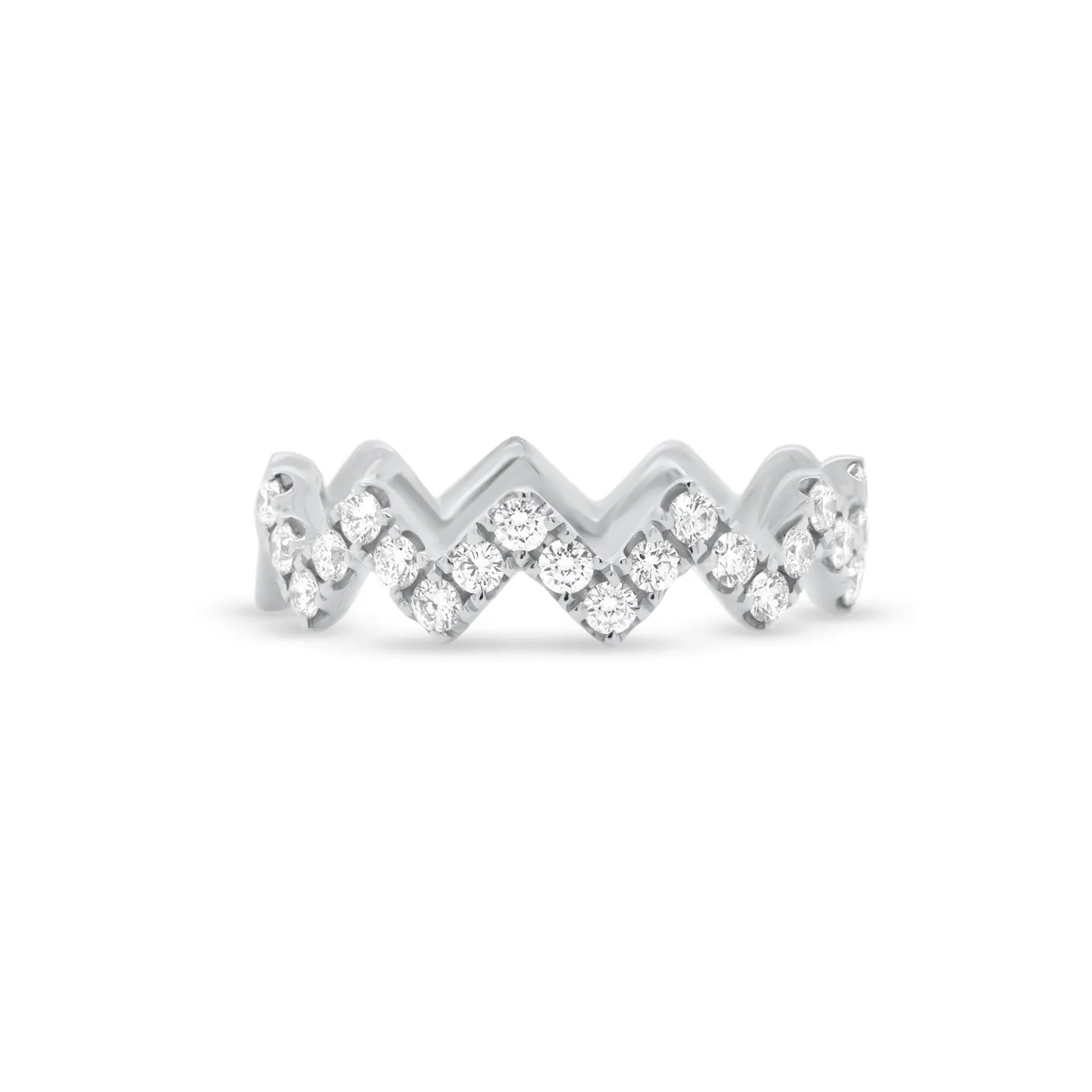 Diamond Modern Zig-Zag Stackable Ring