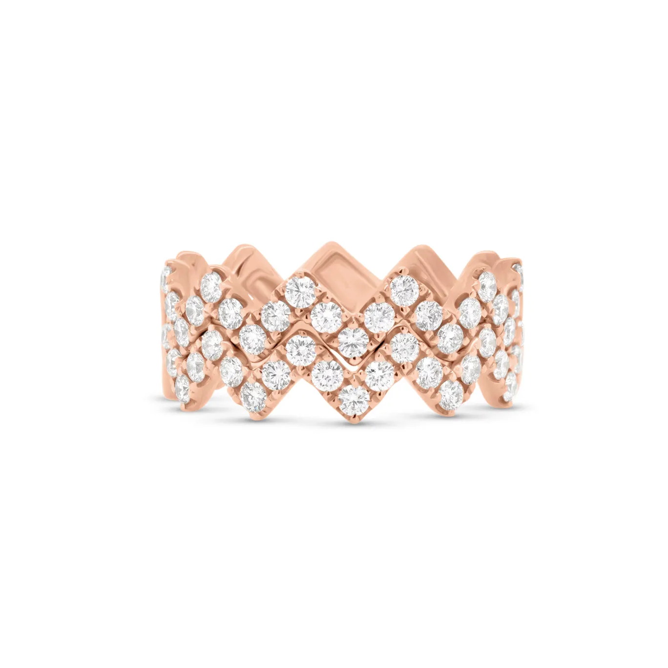 Diamond Modern Zig-Zag Stackable Ring