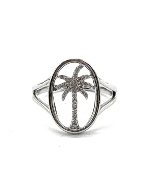 Diamond Palm Tree Ring