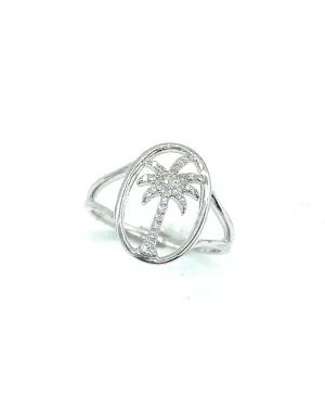 Diamond Palm Tree Ring