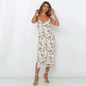 Diedra Floral Chiffon Midi Dress