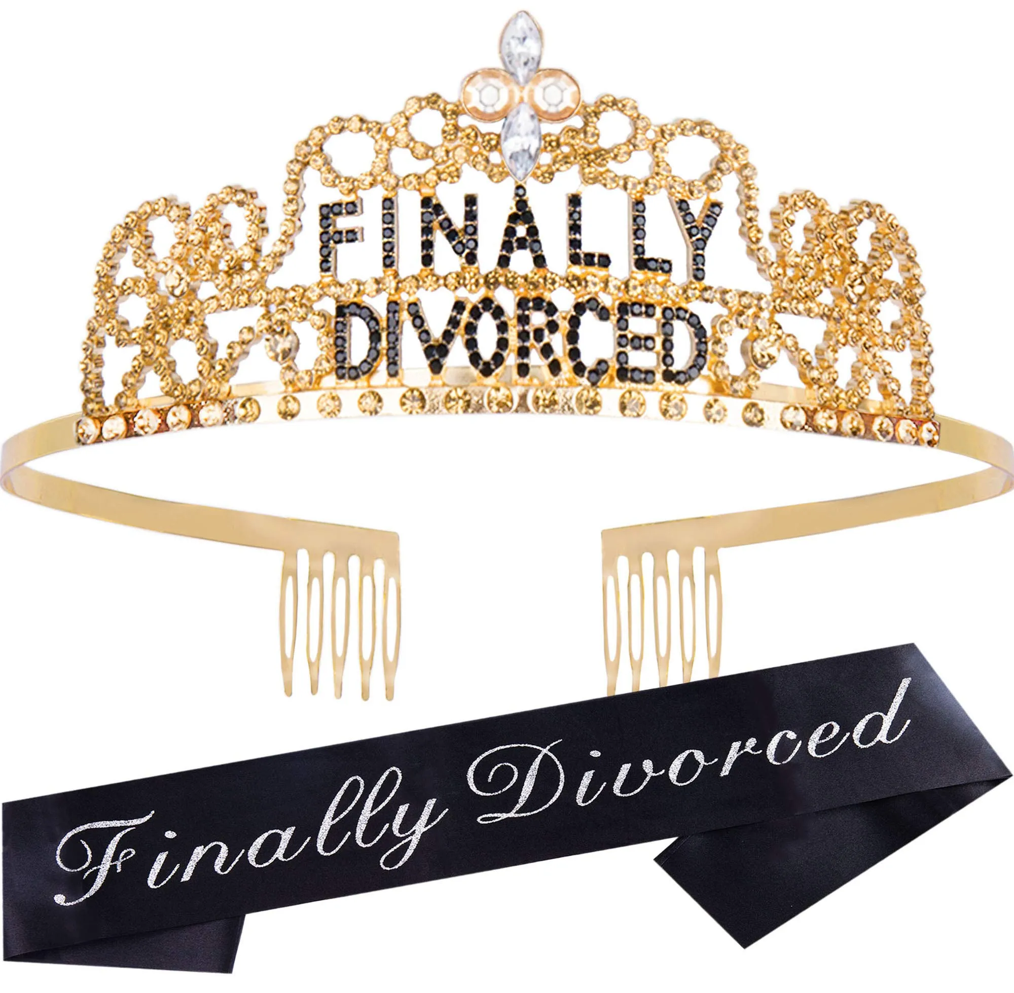 Divorced Crown, Divorce Party Decorations for Women, Divorced Sash, Divorced Tiara