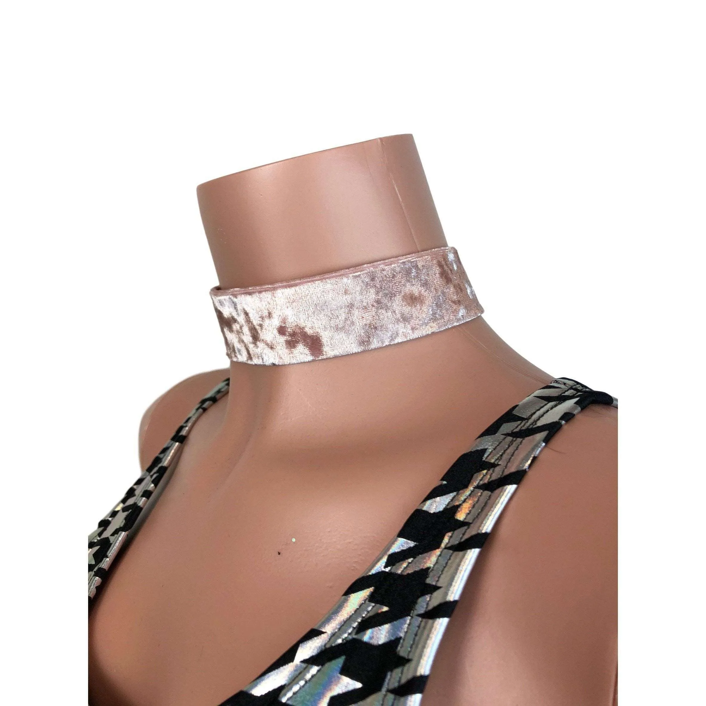 Dusty Rose Crushed Velvet Choker