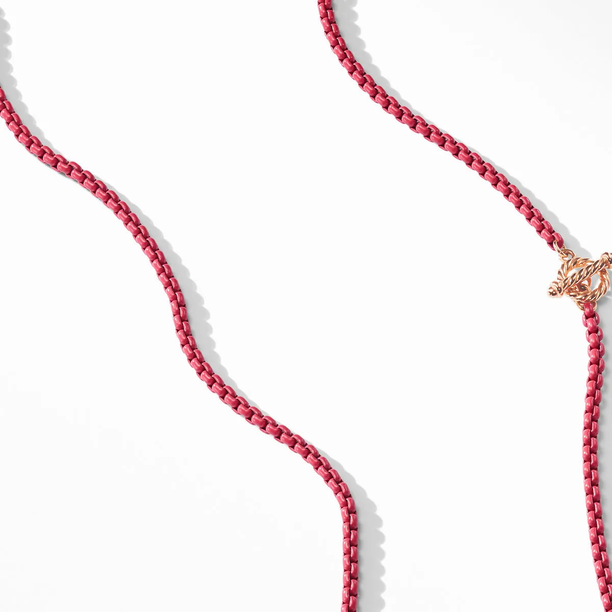 DY Bel Aire Chain Necklace in Coral with 14K Rose Gold Accents