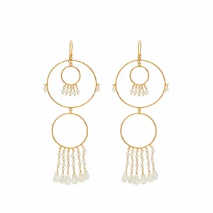 Earrings - Begum Circles in Moonstone