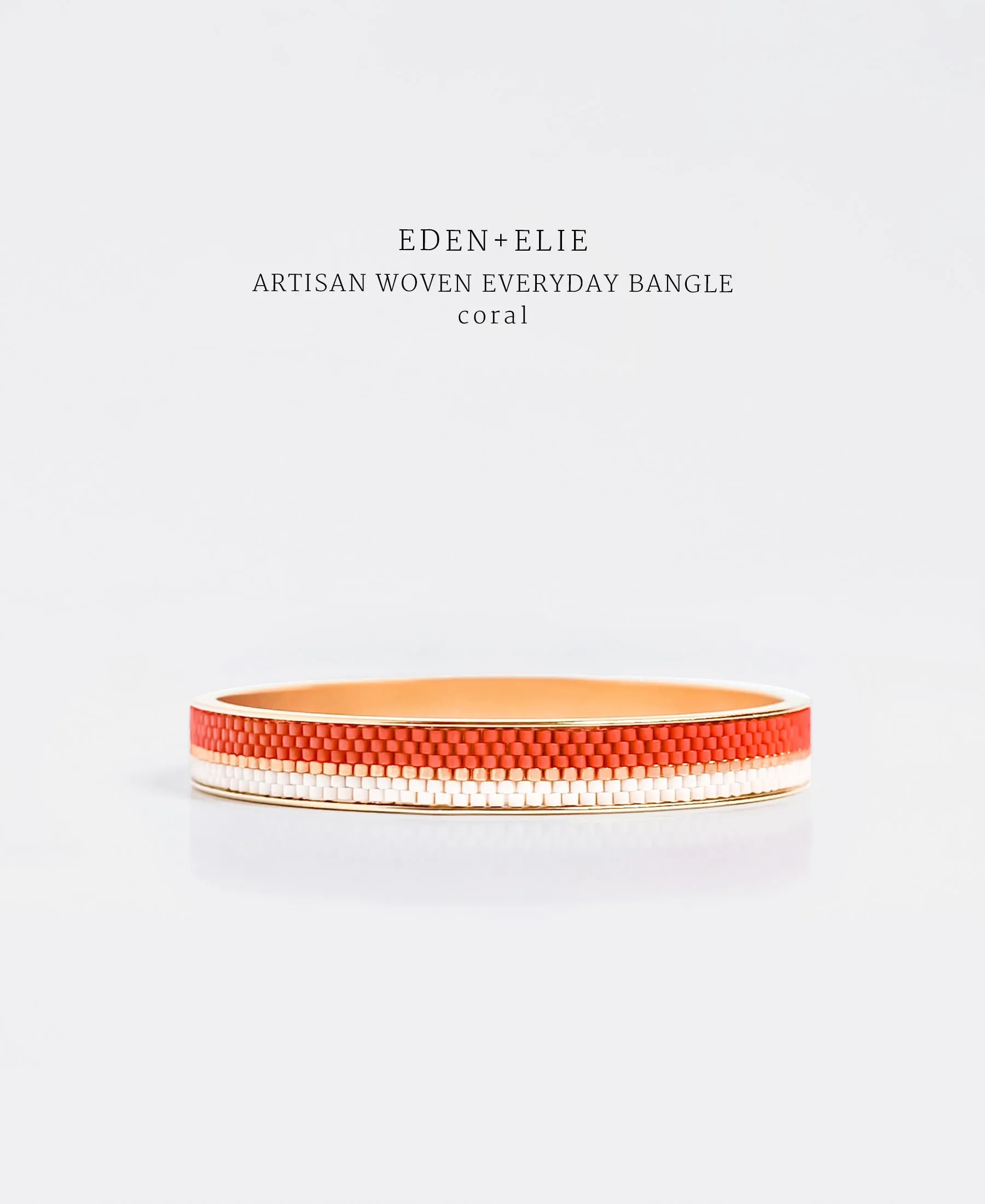 EDEN   ELIE Everyday Gold Narrow Bangle - coral red