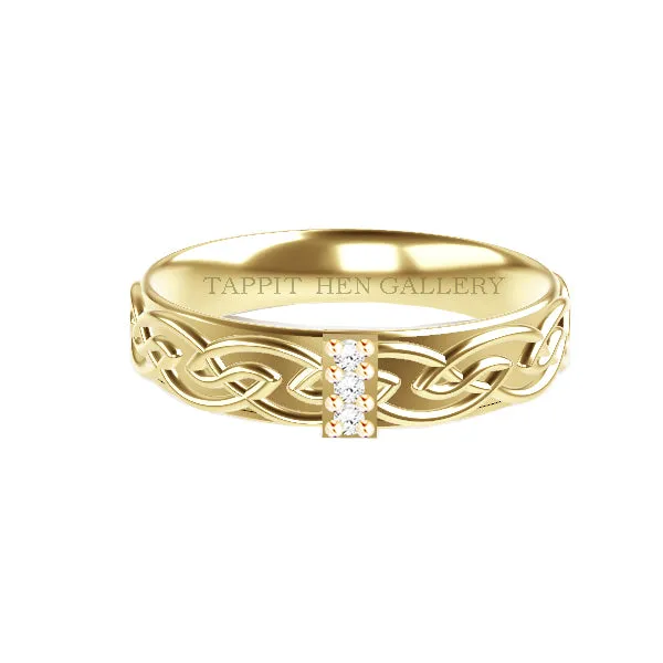 EDINBURGH PAVE DIAMOND CELTIC KNOT WEDDING RING