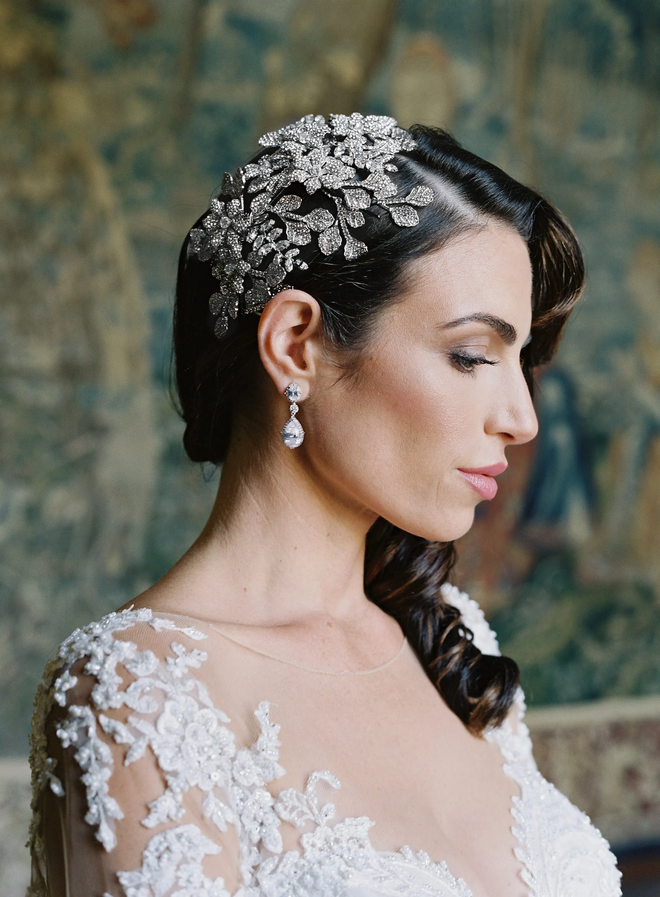 ELODIE Simulated Diamond Bridal Headpiece