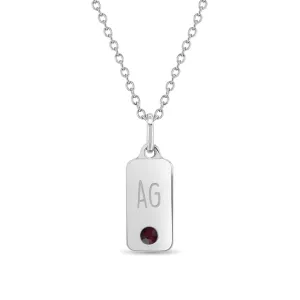 Engraved Tag Women's Pendant/Necklace - Sterling Silver