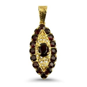 Estate 18K Yellow Gold Rhodolite Garnet Pendant