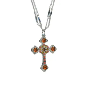 Flat Cross Pendant in "Pumpkin Spice" *Custom*